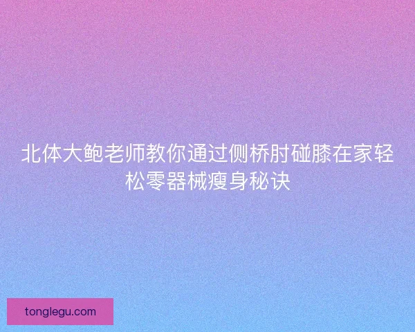 北体大鲍老师教你通过侧桥肘碰膝在家轻松零器械瘦身秘诀
